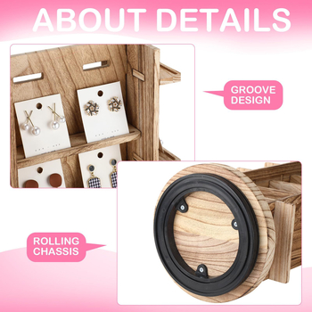 Подставка за бижута за бюро с три нива – настолен монтаж, PP+ABS материал, многофункционална и прахозащитна