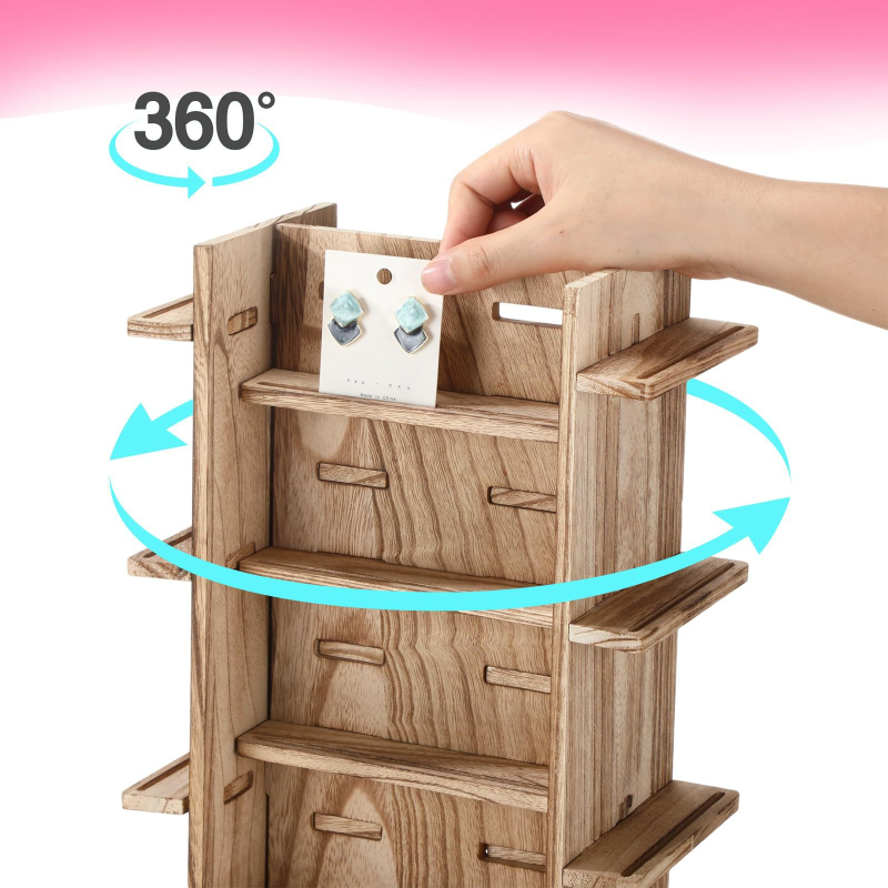 Подставка за бижута за бюро с три нива – настолен монтаж, PP+ABS материал, многофункционална и прахозащитна