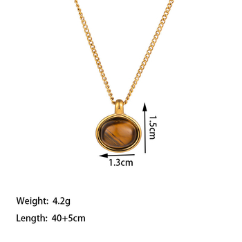 Colier din oțel titan cu pandant geometric, lanț în formă de O, lungime 41–50 cm, greutate 5 g