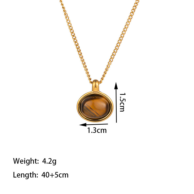 Colier din oțel titan cu pandant geometric, lanț în formă de O, lungime 41–50 cm, greutate 5 g