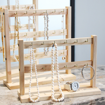 Пластмасова настолна стойка за бижута, 4 нива, мултифункционална за съхранение на обици, колиета и гривни