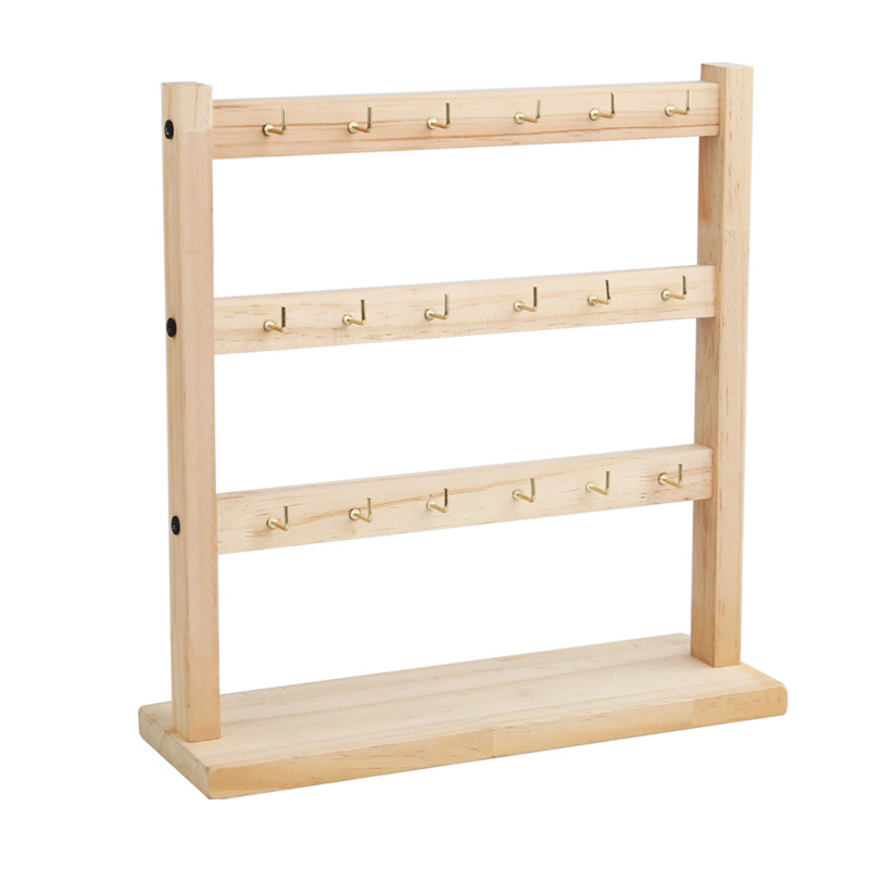 Пластмасова настолна стойка за бижута, 4 нива, мултифункционална за съхранение на обици, колиета и гривни