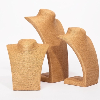 Дисплей за бижута с конопено въже и PE, триизмерен дизайн, навиван корпус от хартиено въже