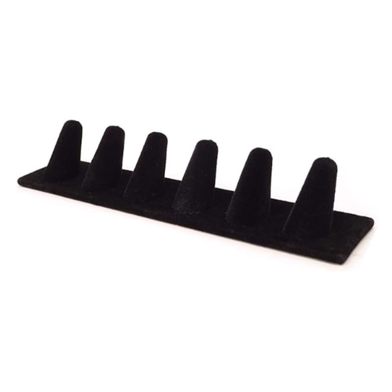 Дисплей стойка за пръстени, Т-образна, велурена облицовка, едноетажна, ръчна изработка