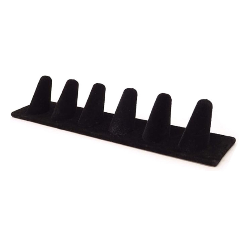 Дисплей стойка за пръстени, Т-образна, велурена облицовка, едноетажна, ръчна изработка