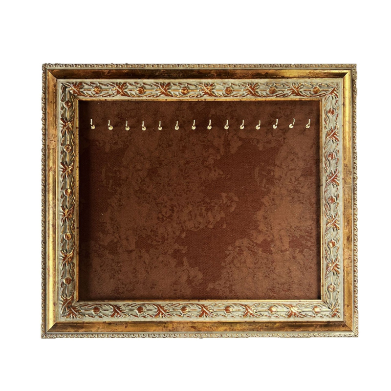 Ретро дисплей за колие и бижута — вертикална поставка, едно ниво, смола, изработка със сплайсинг, марка Glazed Retro