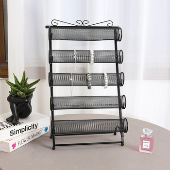 5 rétegű levehető asztali ékszerkiállító állvány vasból, létra alakú, skandináv stílus