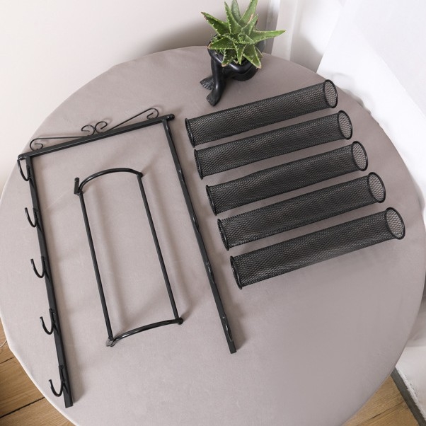 5 rétegű levehető asztali ékszerkiállító állvány vasból, létra alakú, skandináv stílus