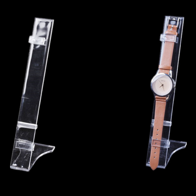 L-alakú óra bemutató állvány ABS anyagból, logónyomtatás, testreszabható