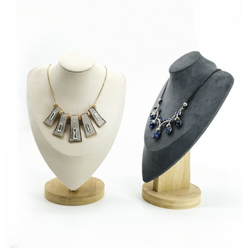 Стойка за бижута с модел от бамбук, обшивка от бамбукова фланела, стил Art wind