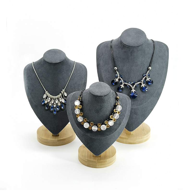 Стойка за бижута с модел от бамбук, обшивка от бамбукова фланела, стил Art wind