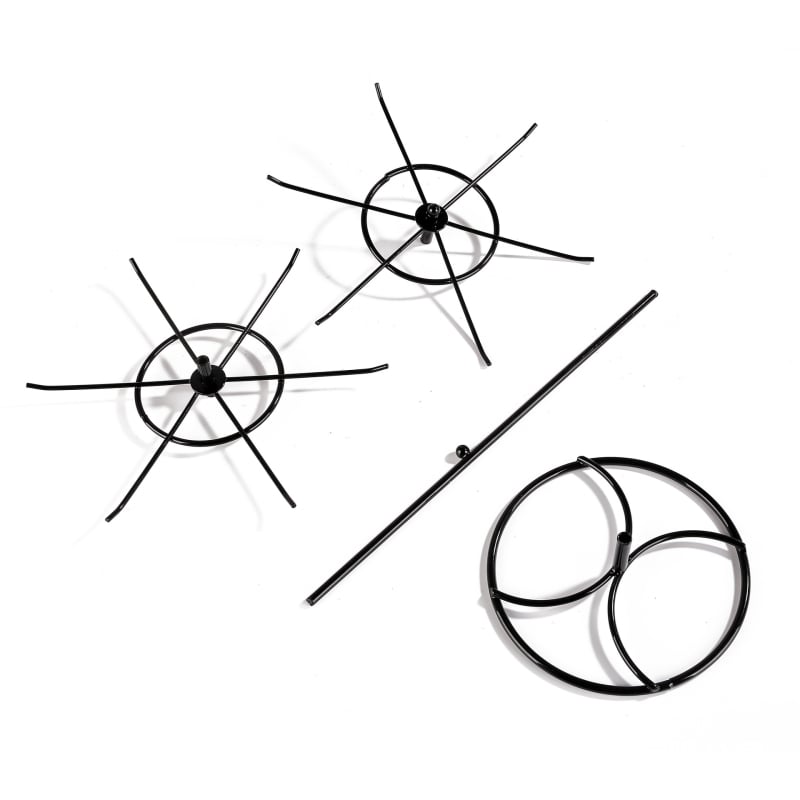 Двуетажна въртяща се метална поставка за бижута - геометричен дизайн, за гривни и обици