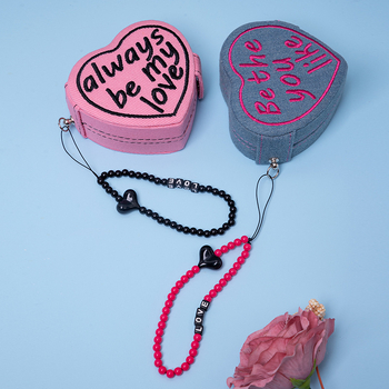 Denim szív alakú ékszerdoboz (Modell xsc1, Márka Nothing, Anyag Denim, Kemény tok, Testreszabás elérhető)