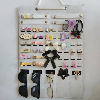 Стенно висящ органайзер за бижута Belon felt, нетъкан текстил, монтаж с кука, 1 слой