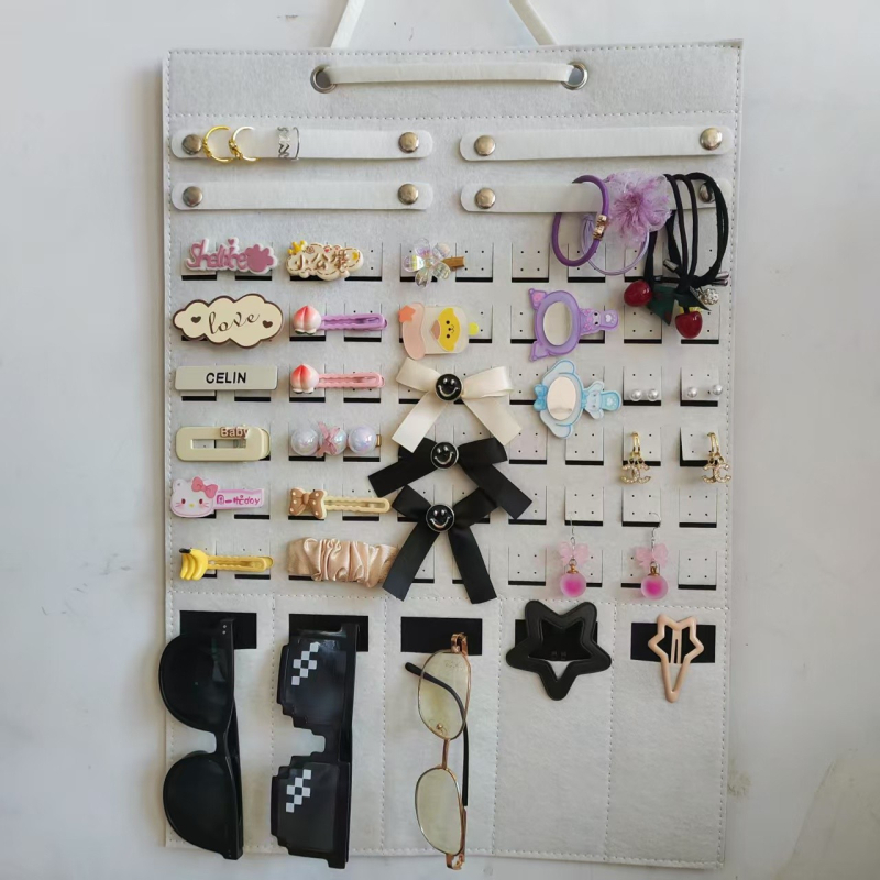 Стенно висящ органайзер за бижута Belon felt, нетъкан текстил, монтаж с кука, 1 слой