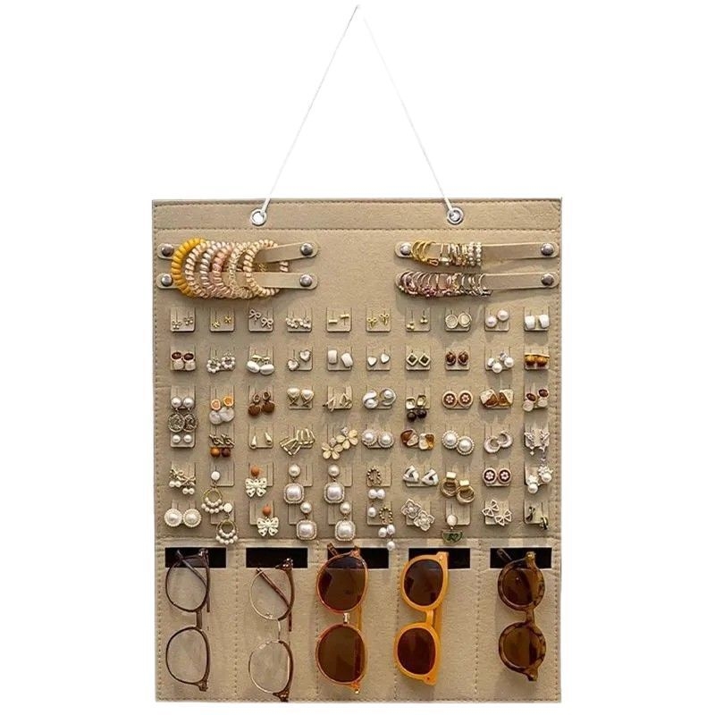 Стенно висящ органайзер за бижута Belon felt, нетъкан текстил, монтаж с кука, 1 слой