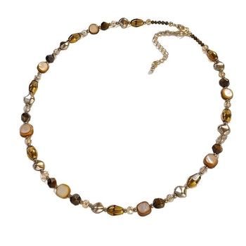 Colier cu mărgele de sticlă și lazurit, țesut, pandant geometric, lanț normal, lansare toamnă 2025, Dai Bamboo Jewelry