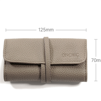 Kožna rolna torbica za nakit, skladište prstena i narukvica, koreanskog stila clutch