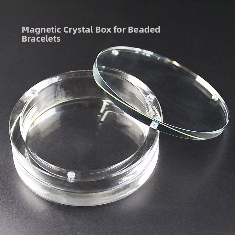 Kristāla apaļa rotaslietu uzglabāšanas kārba ar gludu virsmu, iepakojuma kārba, izcelsme Zhejiang