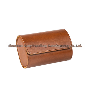 Ādas pulksteņu uzglabāšanas kaste, neformāls stils, mīksta konstrukcija, vienkrāsains dizains