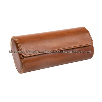 Ādas pulksteņu uzglabāšanas kaste, neformāls stils, mīksta konstrukcija, vienkrāsains dizains