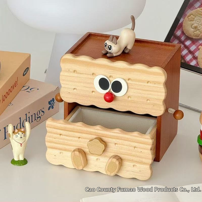 Koka juvelierizstrādājumu kaste – cepumu formas, divslāņu nodalījums prstenēm un auskarām, japāņu stils