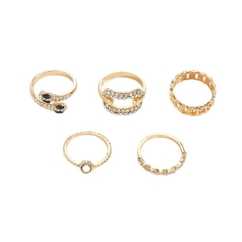 Set prstenja od cinkovog legura, ženski vintage stil, s moissanitnim ugradnjama, prilagodljivo