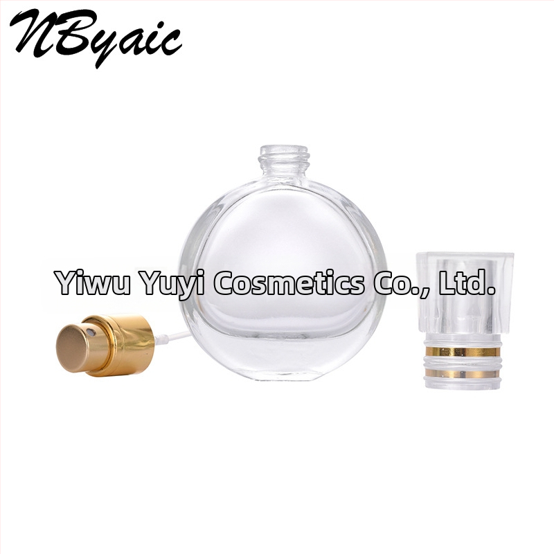 Apaļš stikla parfēmu pudeli, pūšanas stikls, viegla virsmas apdare, pielāgošana pieejama, nbyaic