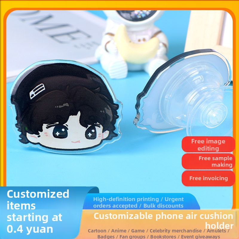 Akrila tālruņa turētājs ar gaisa spilvenu, teleskopisks, karikatūras varonis motīvs, modelis YZY0501, universāla saderība
