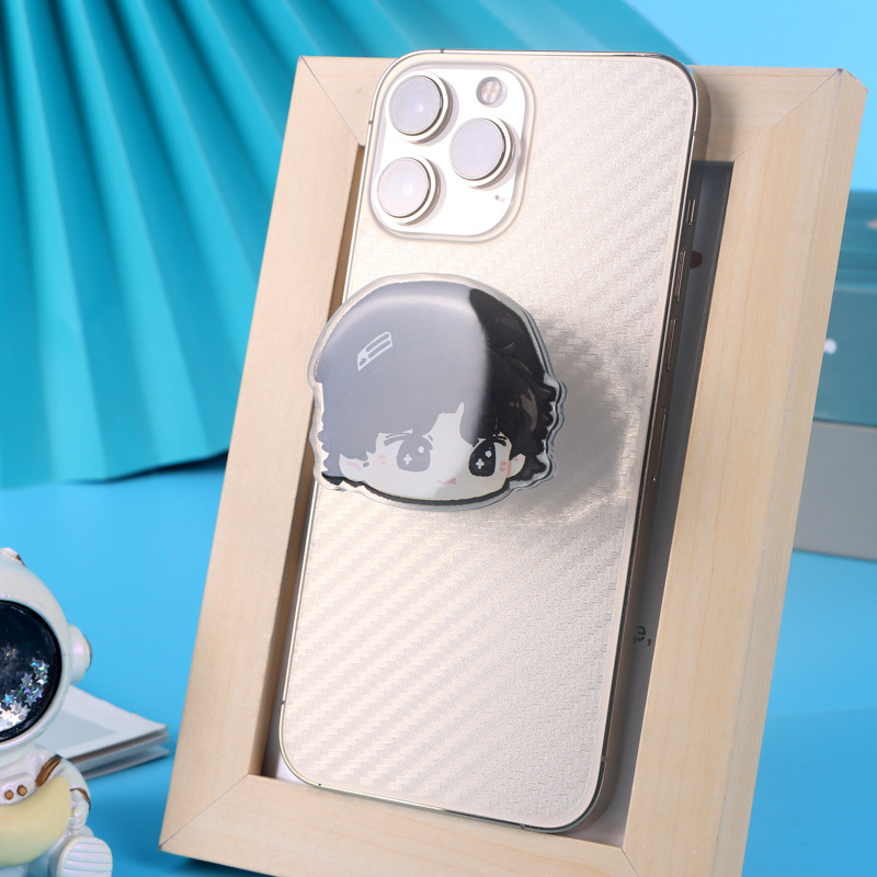 Akrila tālruņa turētājs ar gaisa spilvenu, teleskopisks, karikatūras varonis motīvs, modelis YZY0501, universāla saderība