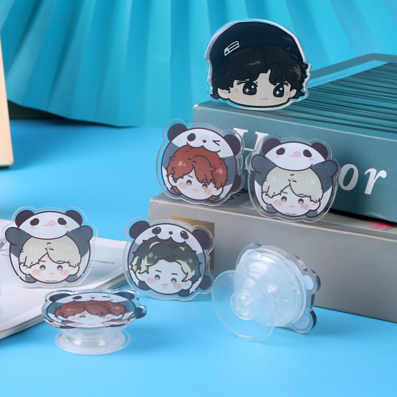 Akrila tālruņa turētājs ar gaisa spilvenu, teleskopisks, karikatūras varonis motīvs, modelis YZY0501, universāla saderība