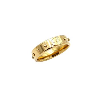 Prsten s križem od titan čelika, 18K pozlata, unisex geometrijski stil