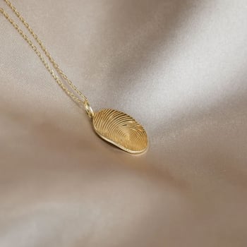 Bakrena ogrlica s graviranim otiskom prsta, križna lančana, ženski stil, prilagodba po izboru, nepravilnog oblika