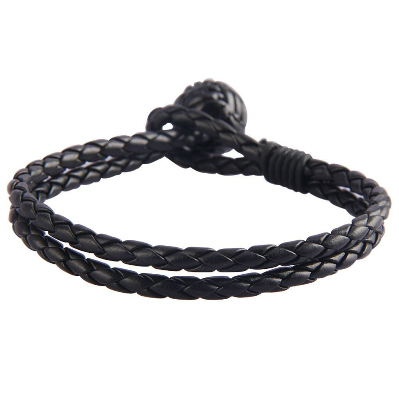 Unisex narukvica od kožnog užeta u nacionalnom stilu, višestruki petljasti dizajn, tiskano logotip, prilagodba, pojedinačna ambalaža