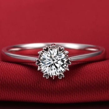 CZ prsten s cirkonijem, platinski premaz, 1 karat, ženski vjenčani prsten s dizajnom srca