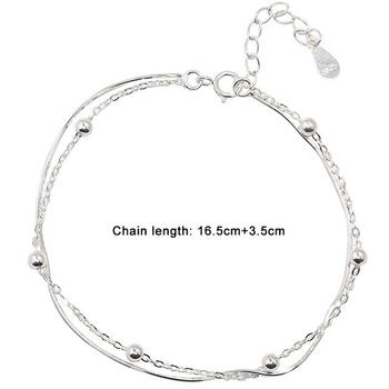 Narukvica s dvostrukim slojem zmijske kosti, korejskog stila, s premazom od srebra 35%, prilagodljiva