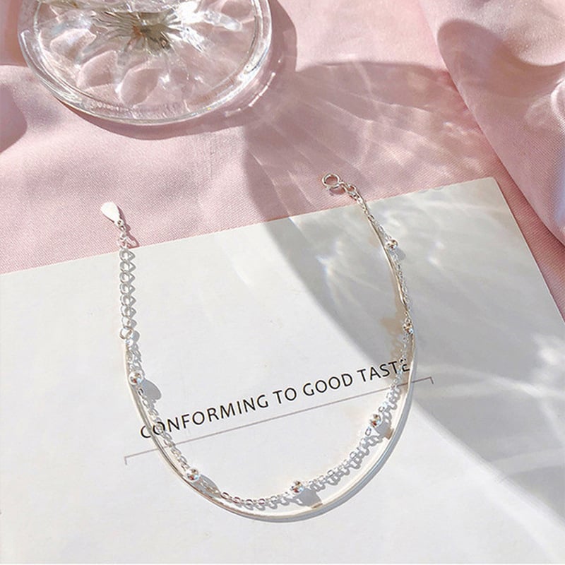 Narukvica s dvostrukim slojem zmijske kosti, korejskog stila, s premazom od srebra 35%, prilagodljiva