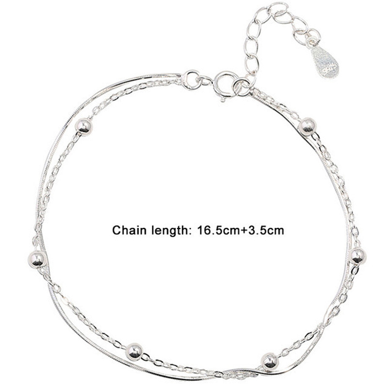 Narukvica s dvostrukim slojem zmijske kosti, korejskog stila, s premazom od srebra 35%, prilagodljiva