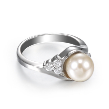 Rozsdamentes acél gyűrű, gyöngy beépítés, geometriai dizájn, nőknek, divat OL, Aohongyang ékszer