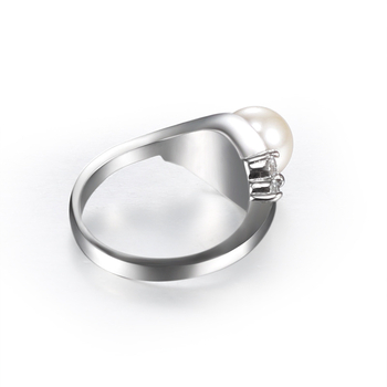 Rozsdamentes acél gyűrű, gyöngy beépítés, geometriai dizájn, nőknek, divat OL, Aohongyang ékszer