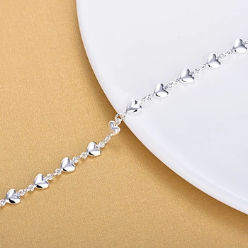 Jie Qun S925 srebrna narukvica, dizajn srce-u-srce, model JQ500, zaštita od zračenja, neovisno pakiranje