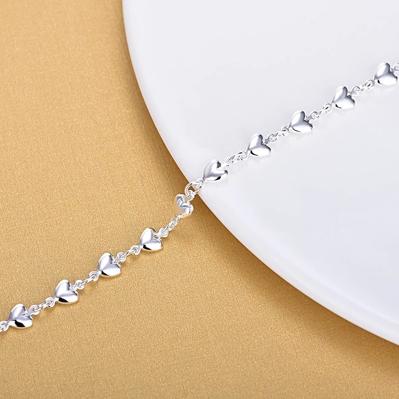 Jie Qun S925 srebrna narukvica, dizajn srce-u-srce, model JQ500, zaštita od zračenja, neovisno pakiranje