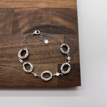 Bakrena narukvica za žene, geometrijski minimalistički dizajn, s kamenom 8×10 mm, elektroplatiranje