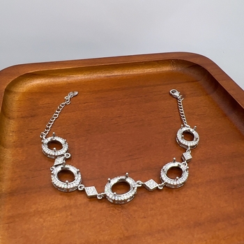 Bakrena narukvica za žene, geometrijski minimalistički dizajn, s kamenom 8×10 mm, elektroplatiranje