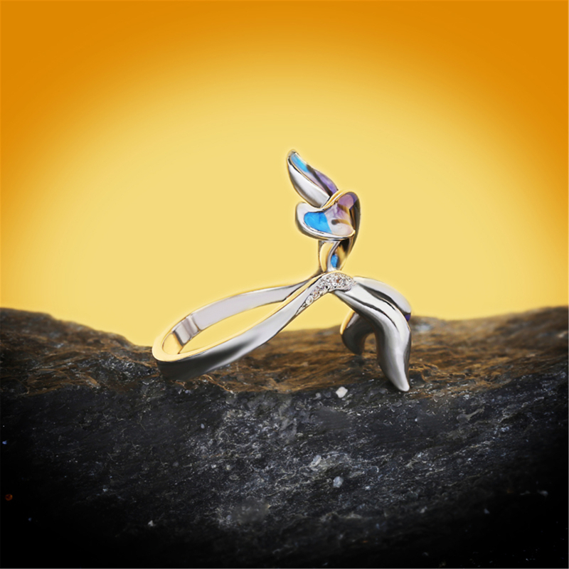 Prsten od mosadz, pastoralni stil, mozaika od cirkona, mogućnost prilagodbe