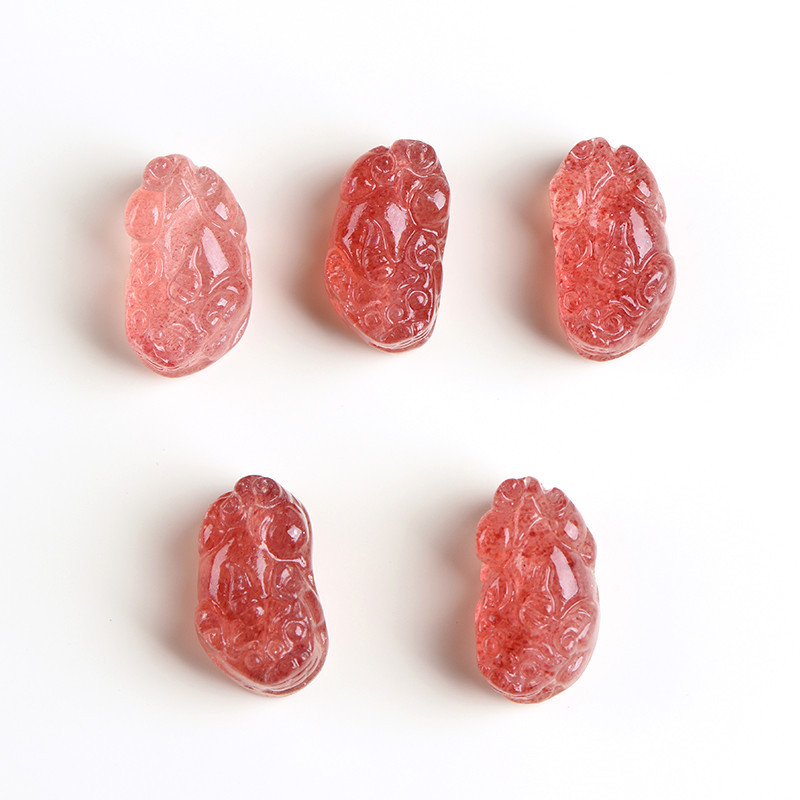 Privjesak Pixiu od jagodnog kristala, marka JYA, stil životinje/zodijak, originalni dizajn, podrijetlo Jiangsu