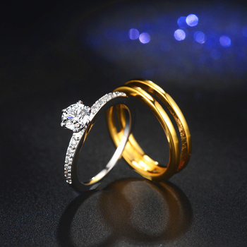 Ženski prsten u korejskom stilu, bakrena osnova s cirkonima, dizajn krune, elektroplatiranje.