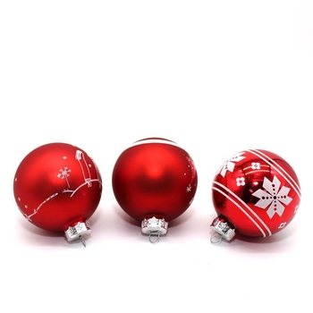 Стъклена коледна топка – ръчно изработена, модерен семпъл стил, подарък за бизнес и празници