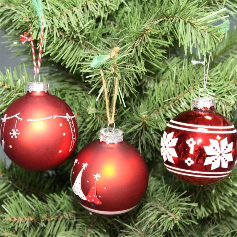 Стъклена коледна топка – ръчно изработена, модерен семпъл стил, подарък за бизнес и празници