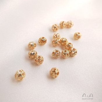 Aranyozott réz gyöngyök, külön gyöngyök, eredeti dizájn, termékkód Z6